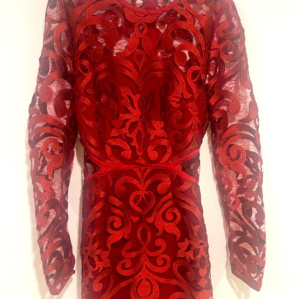 Elegant Red Lace Dress